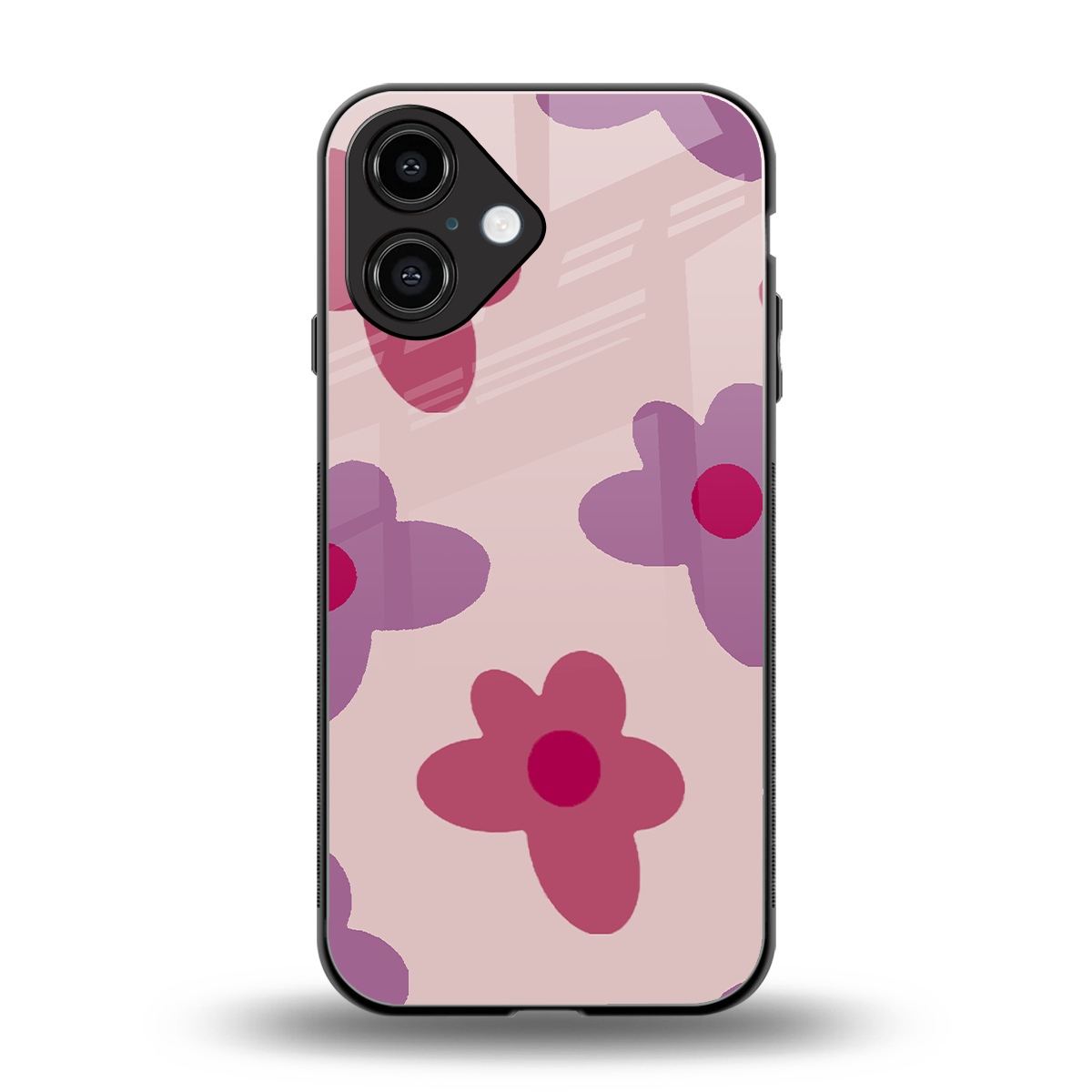 Floral Purple back phone cover | glass case for iphone 16