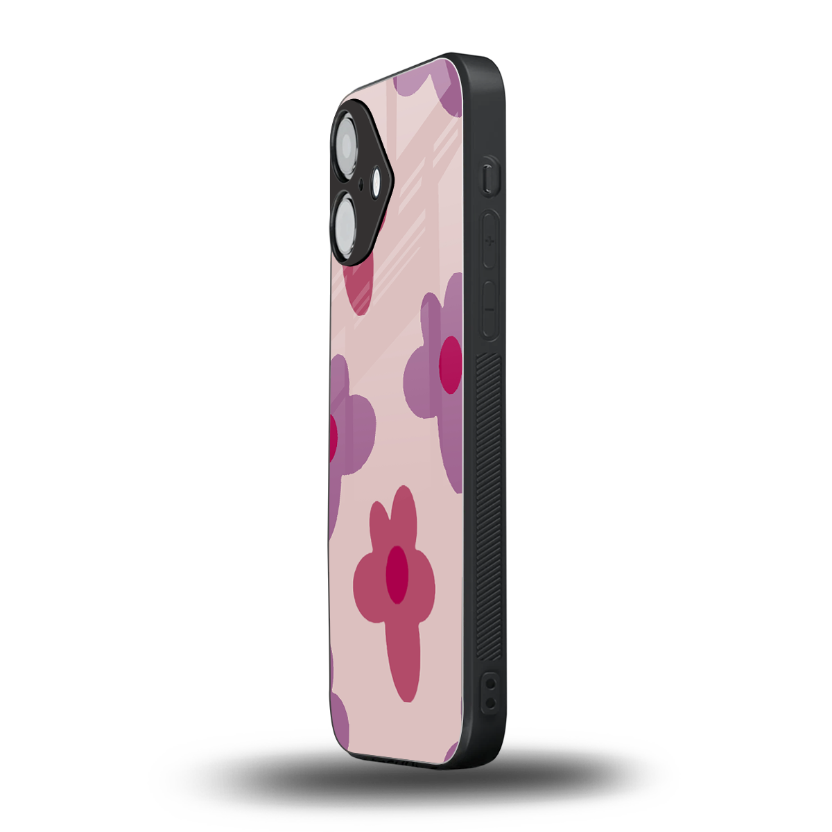 Floral Purple iPhone 16 mobile cover | shockproof glass phone case