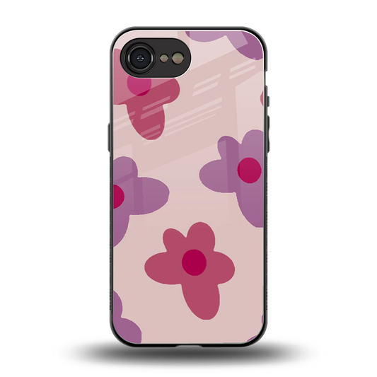 Floral Purple back phone cover | glass case for iphone 16e