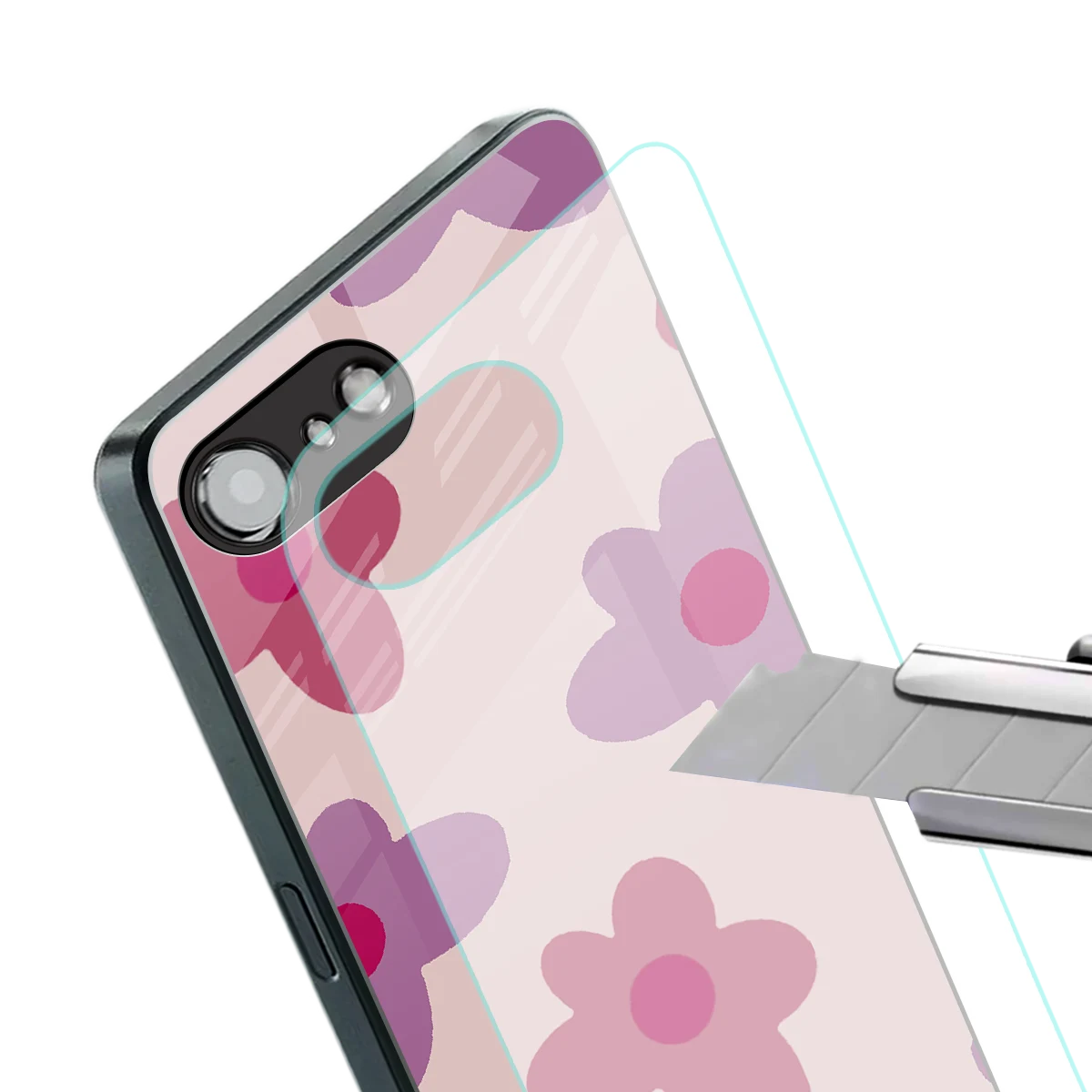 Floral Purple stylish phone case for iphone 16e | glossy glass and slim fit