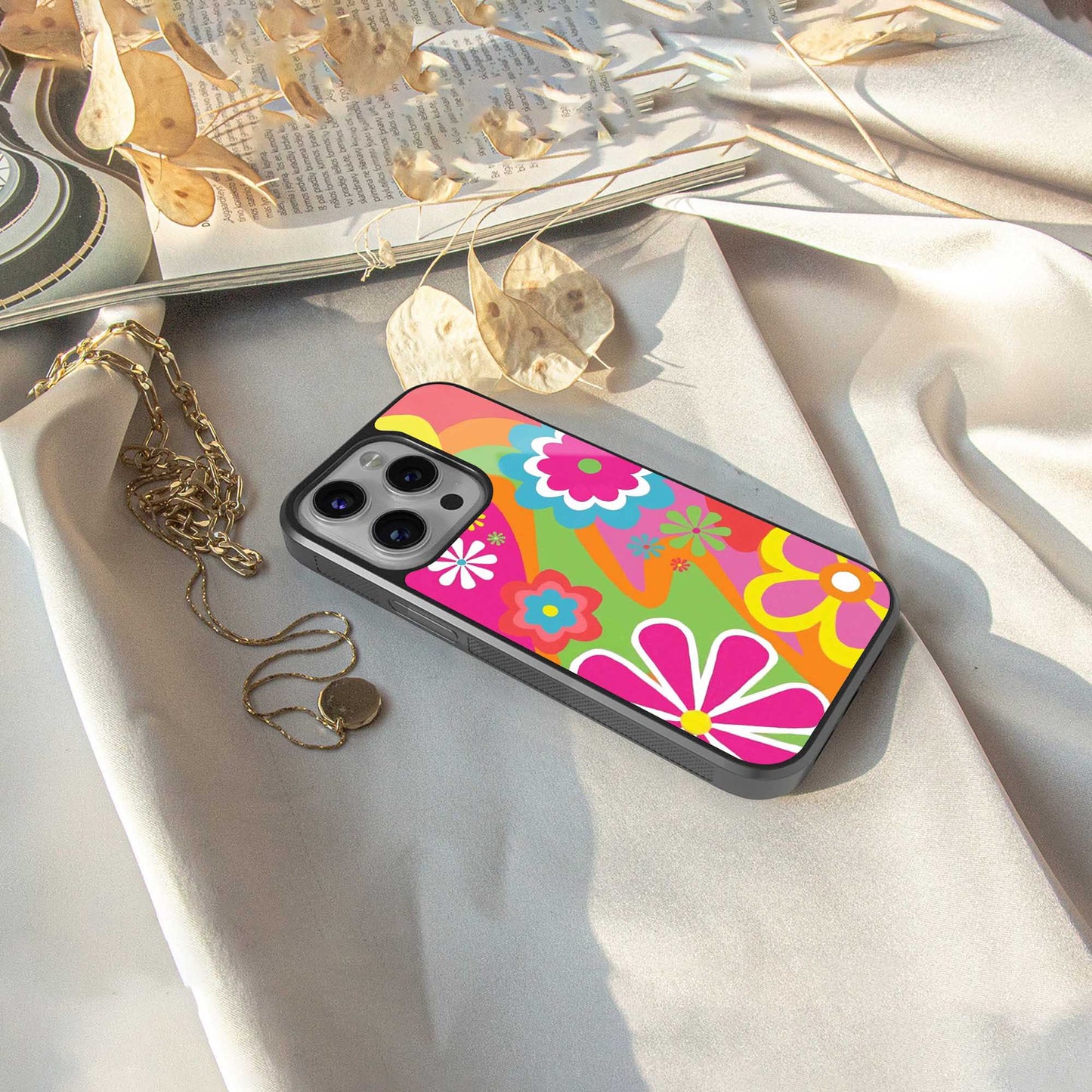 Floral Fusion Phone Case for Iphone 16 | Glass Case