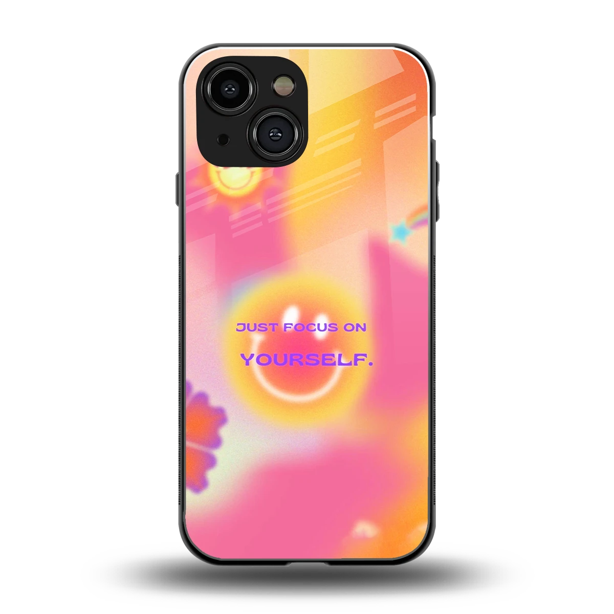 Focus On Yourself back phone cover | glass case for iphone 13 mini
