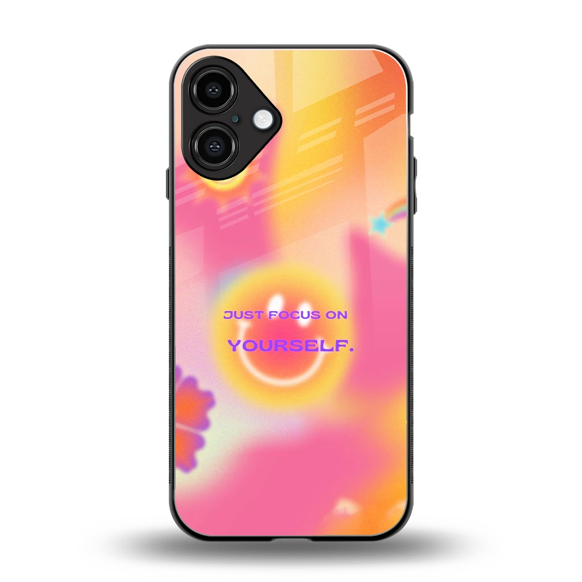 Focus On Yourself back phone cover | glass case for iphone 16 plus