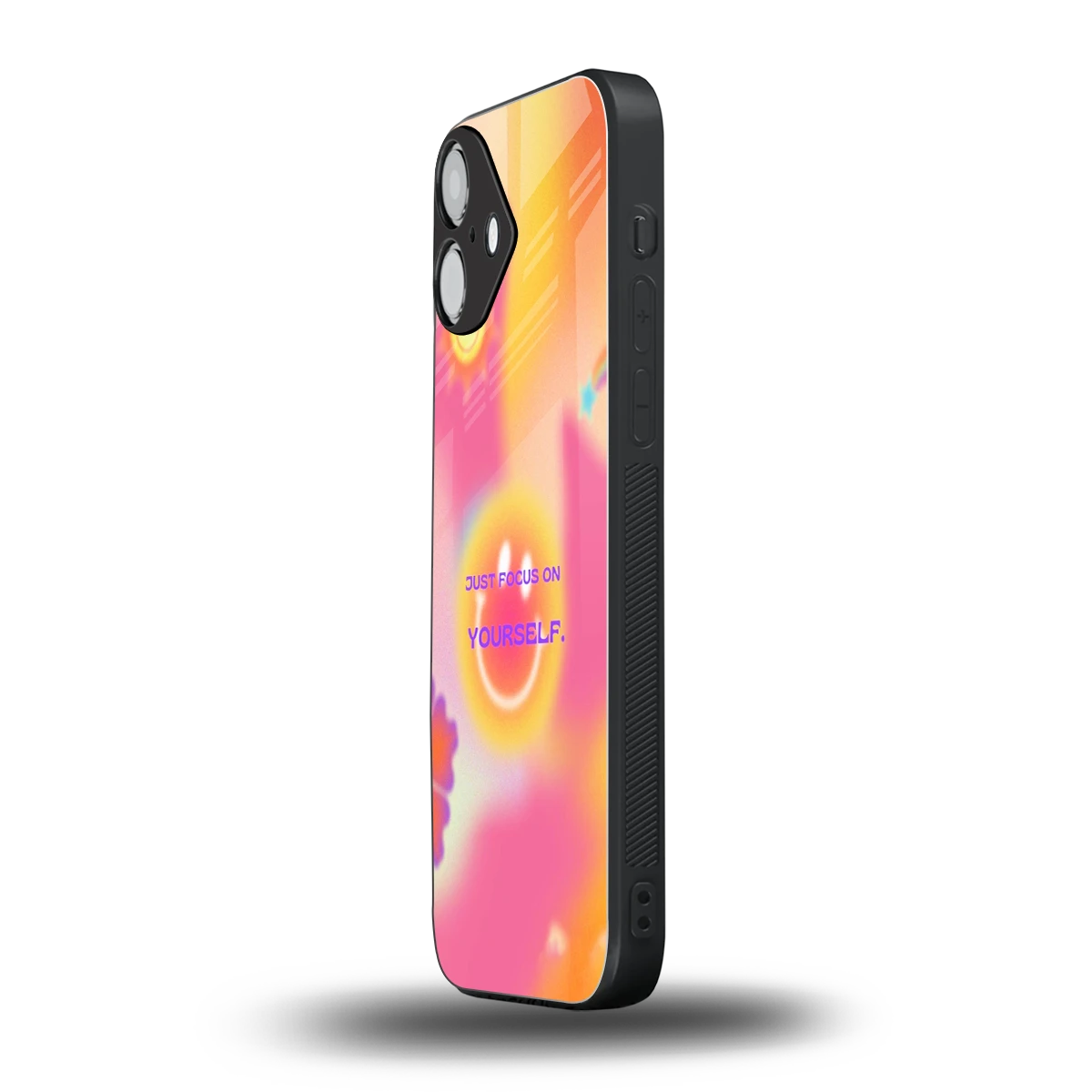 Focus On Yourself iphone 16 plus mobile cover | shockproof glass phone case