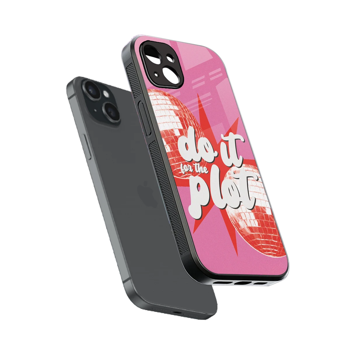 For The Plot sleek iphone 14 plus cover with tempered glass back and TPU edges