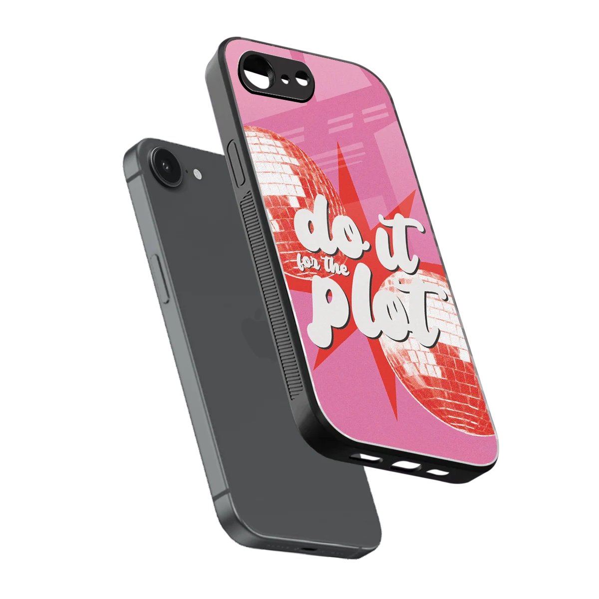 For The Plot sleek iphone 16e cover with tempered glass back and TPU edges