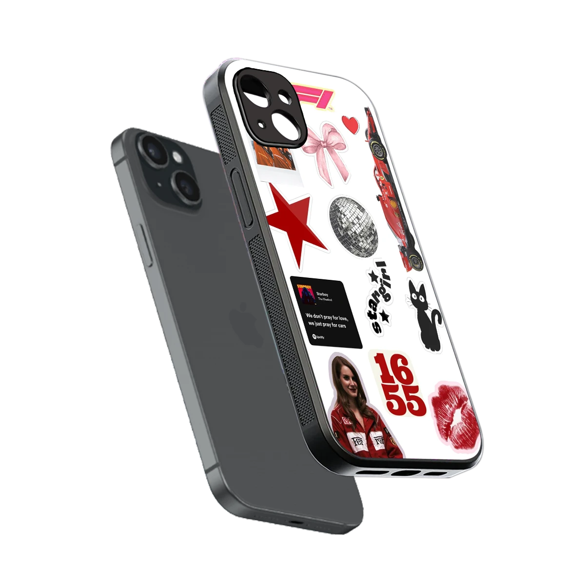 Formula 1 Fever sleek iphone 15 plus cover with tempered glass back and TPU edges