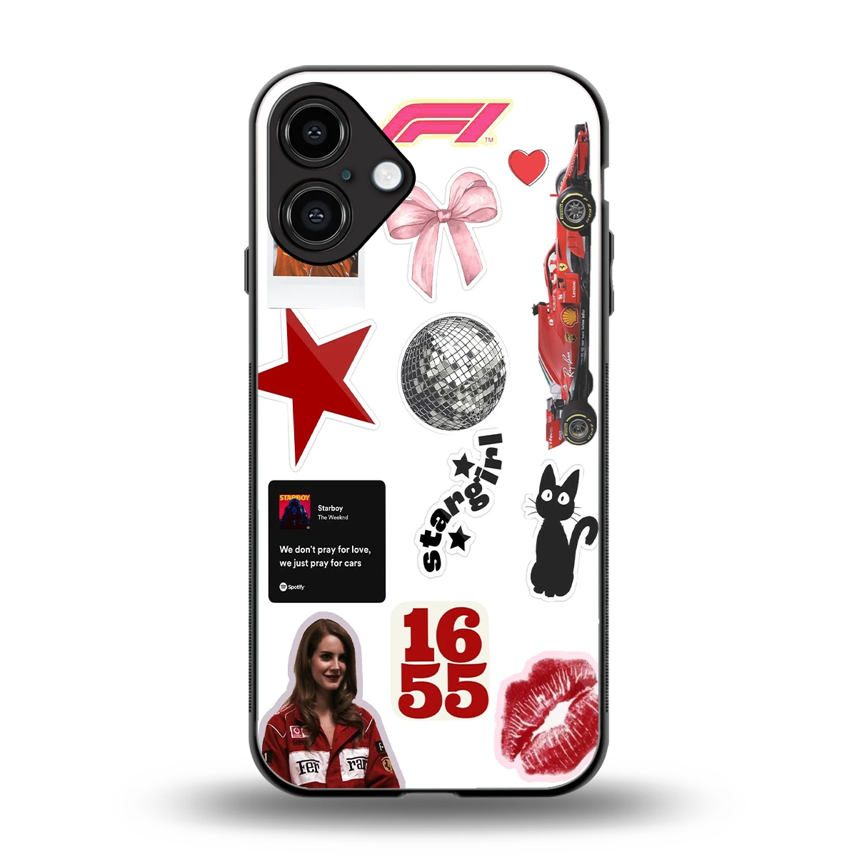 Formula 1 Fever back phone cover | glass case for iphone 16 plus