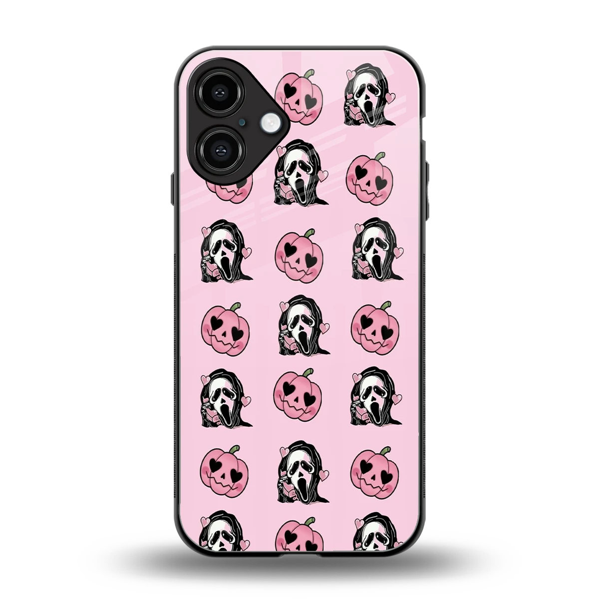 Friendly Ghost back phone cover | glass case for iphone 16 plus