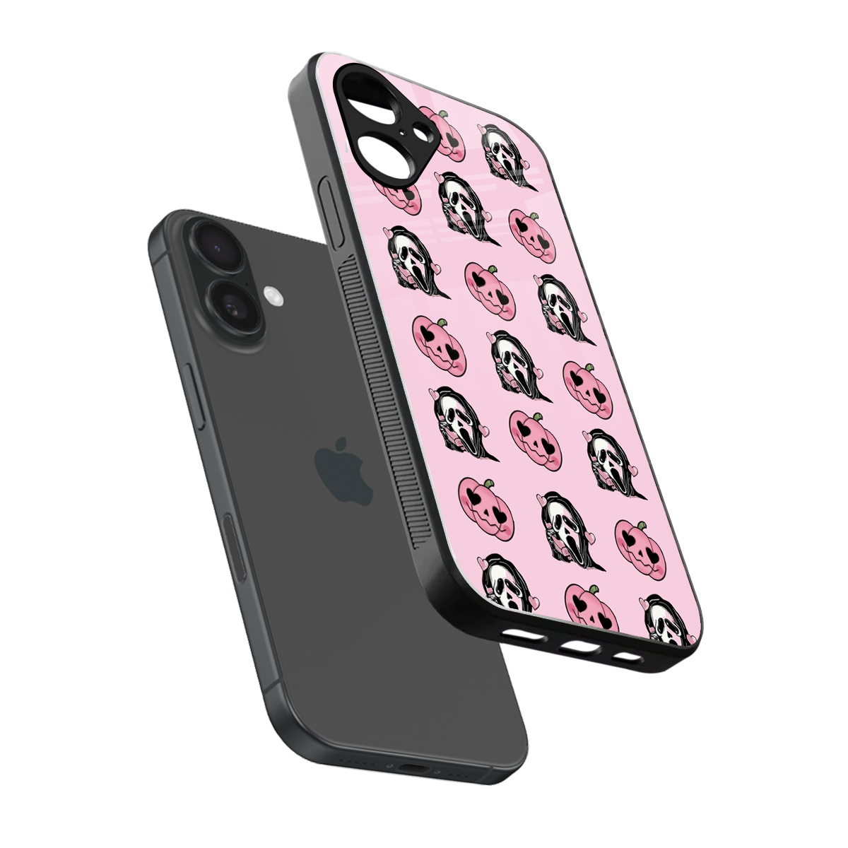 Friendly Ghost sleek iPhone 16 cover with tempered glass back and TPU edges