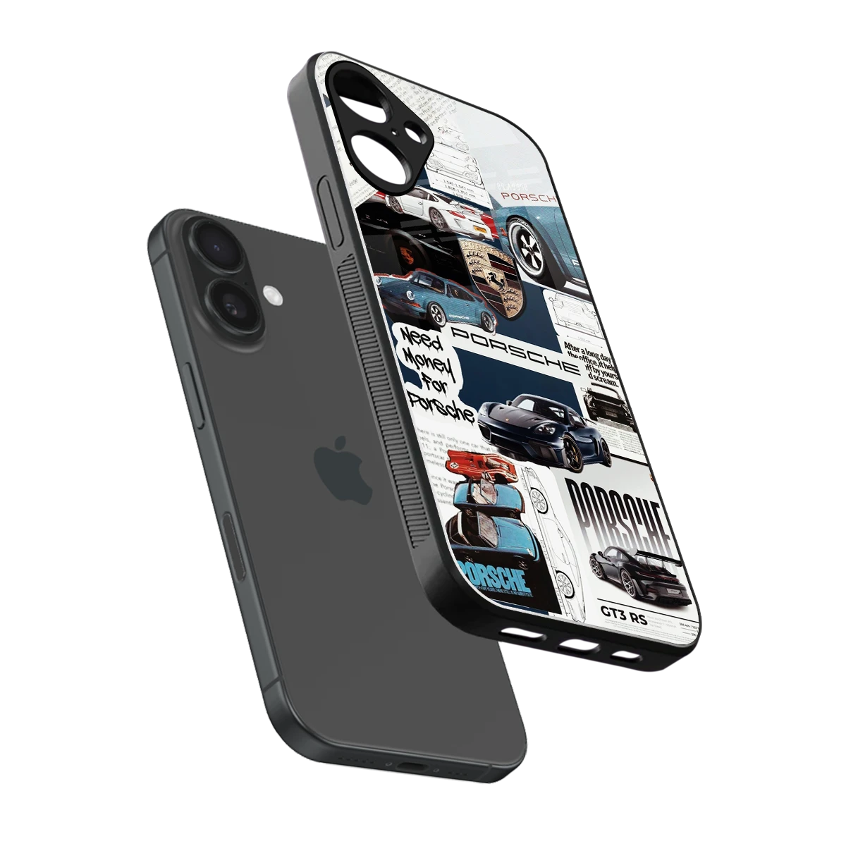 Fund My Ride sleek iphone 16 plus cover with tempered glass back and TPU edges
