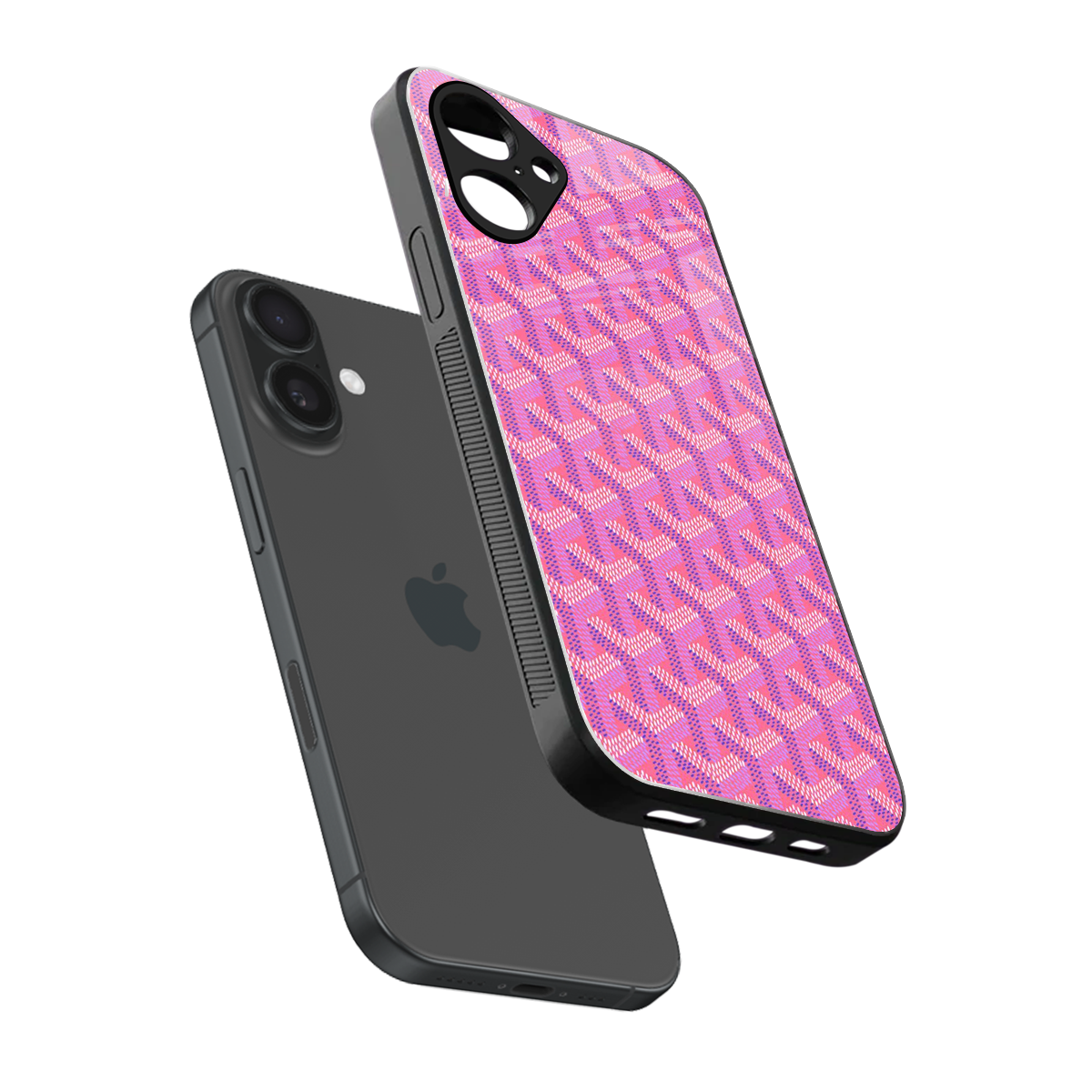 Fusion Wave Pink Phone Case for Iphone 16 | Glass Case