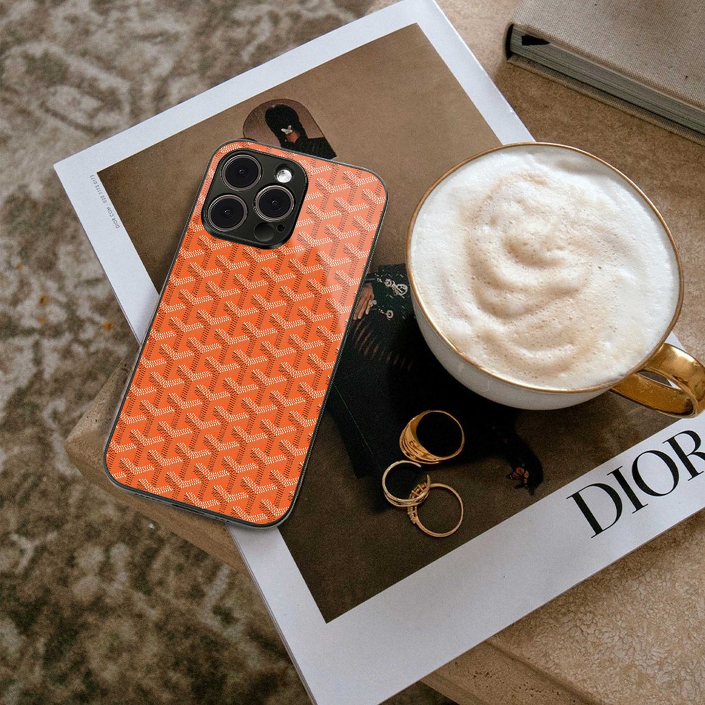 Fusion Wave Orange Phone Case for Iphone 16 | Glass Case