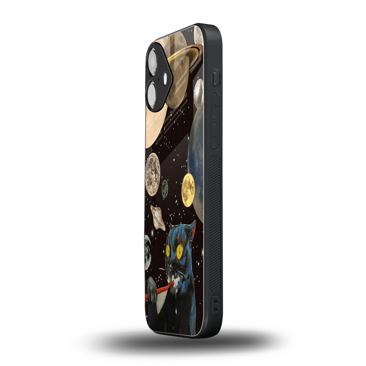 Galactic Purr iphone 16 plus mobile cover | shockproof glass phone case