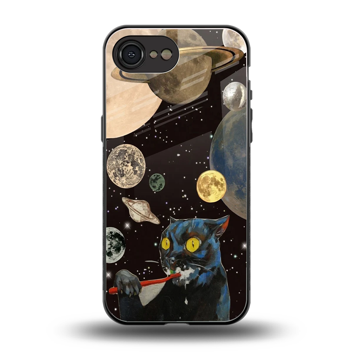 Galactic Purr back phone cover | glass case for iphone 16e