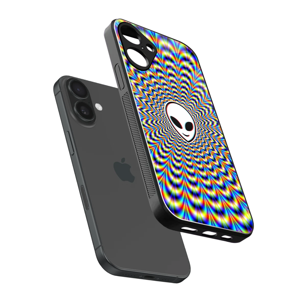 Galactic Vibes sleek iphone 16 plus cover with tempered glass back and TPU edges