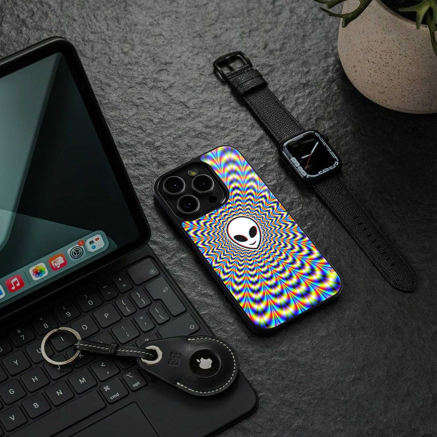 Galactic Vibes TPU glass hybrid case for iPhone 16 | premium mobile back cover