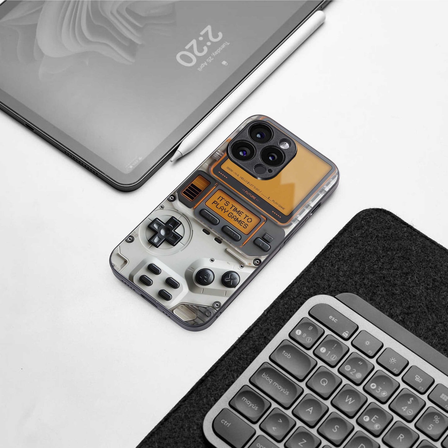 Gameboy Orange Phone Case for Iphone 16 | Glass Case