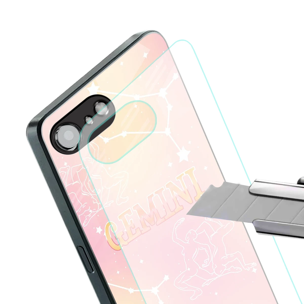 Gemini Aura stylish phone case for iphone 16e | glossy glass and slim fit