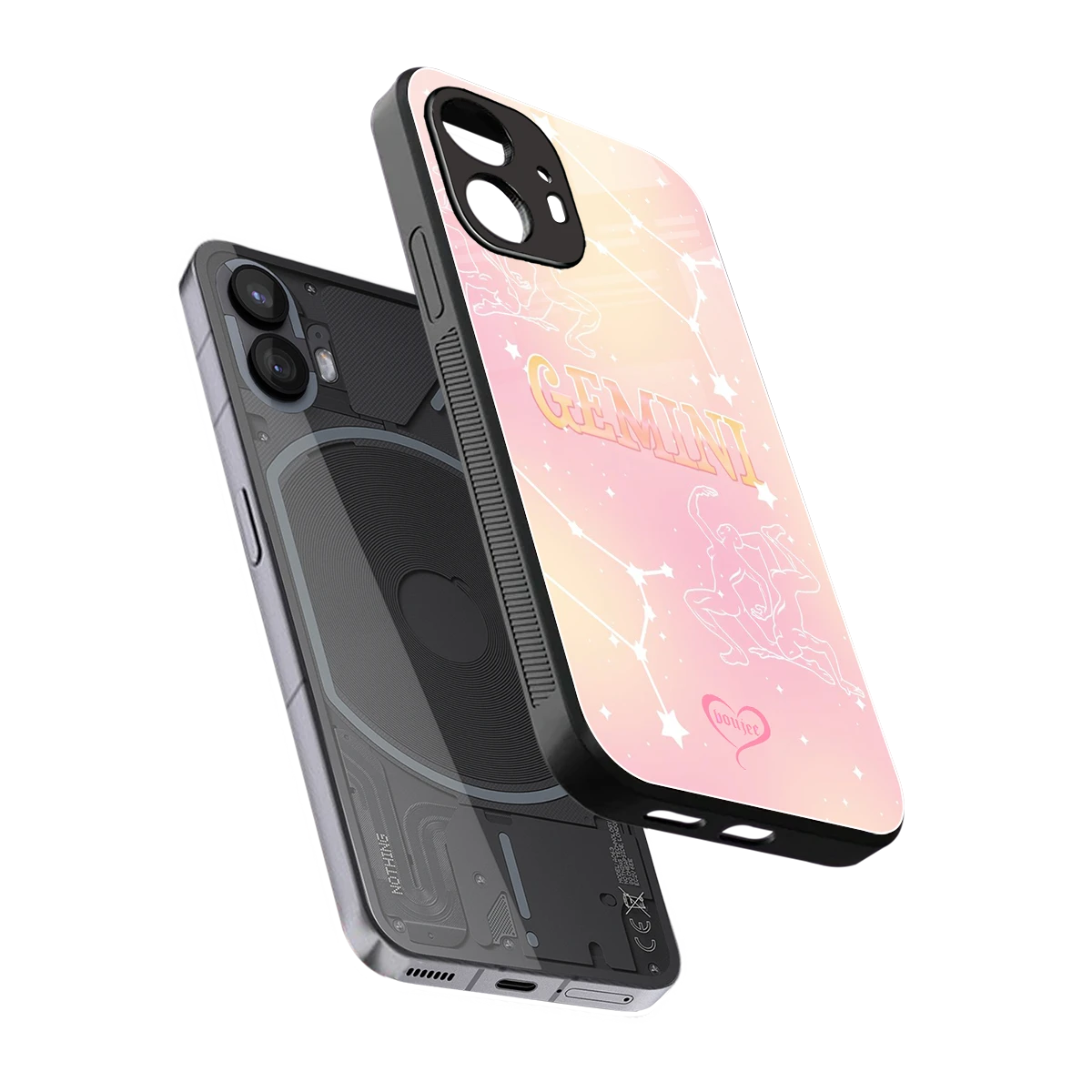 Gemini Aura sleek nothing phone 2 cover with tempered glass back and TPU edges