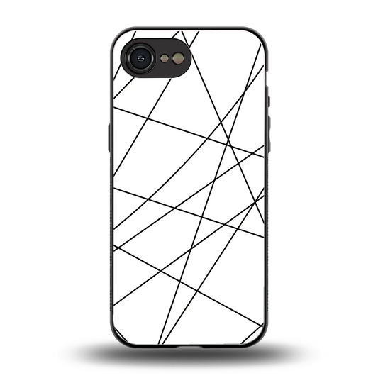 Geomatric White back phone cover | glass case for iphone 16e