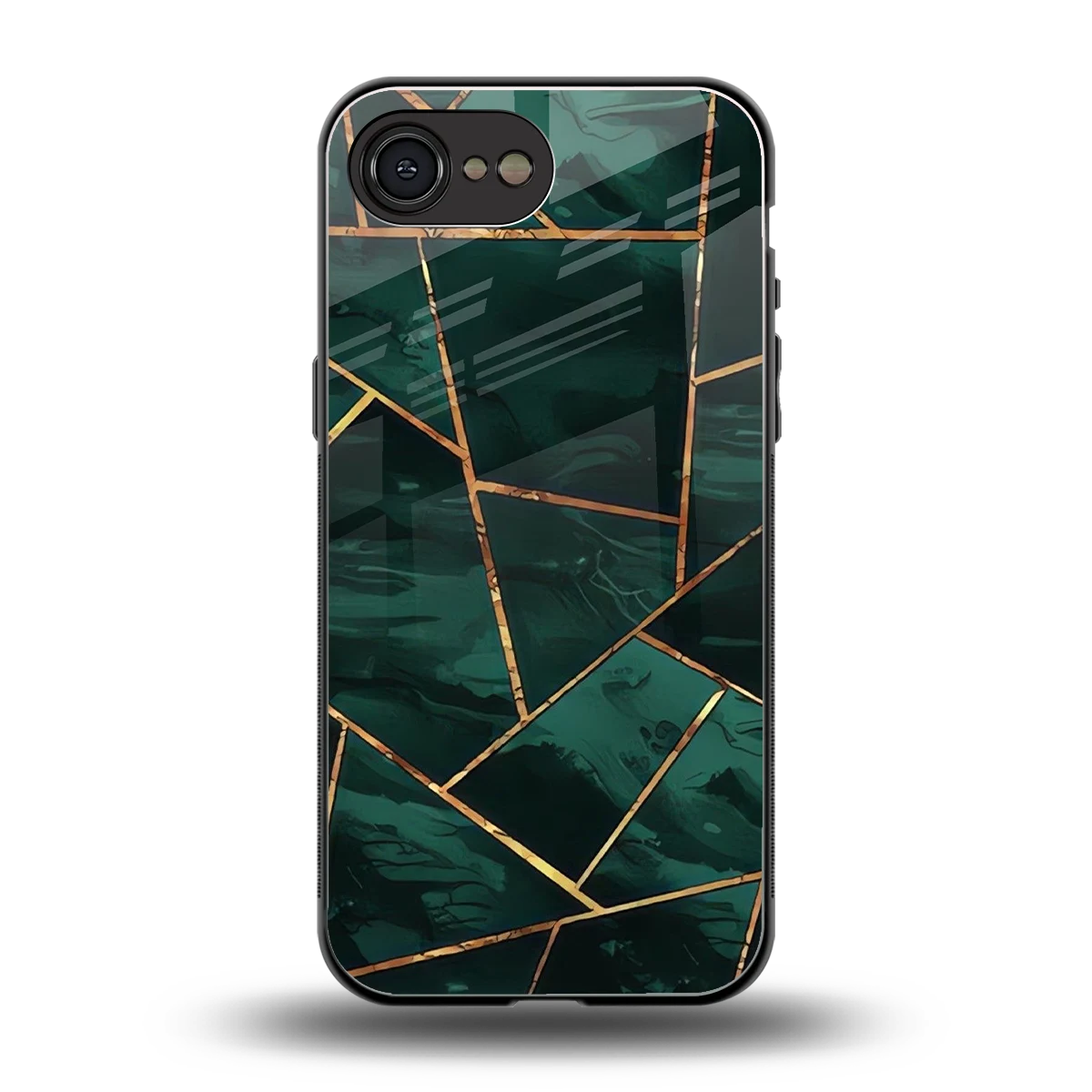 Geometric green back phone cover | glass case for iphone 16e