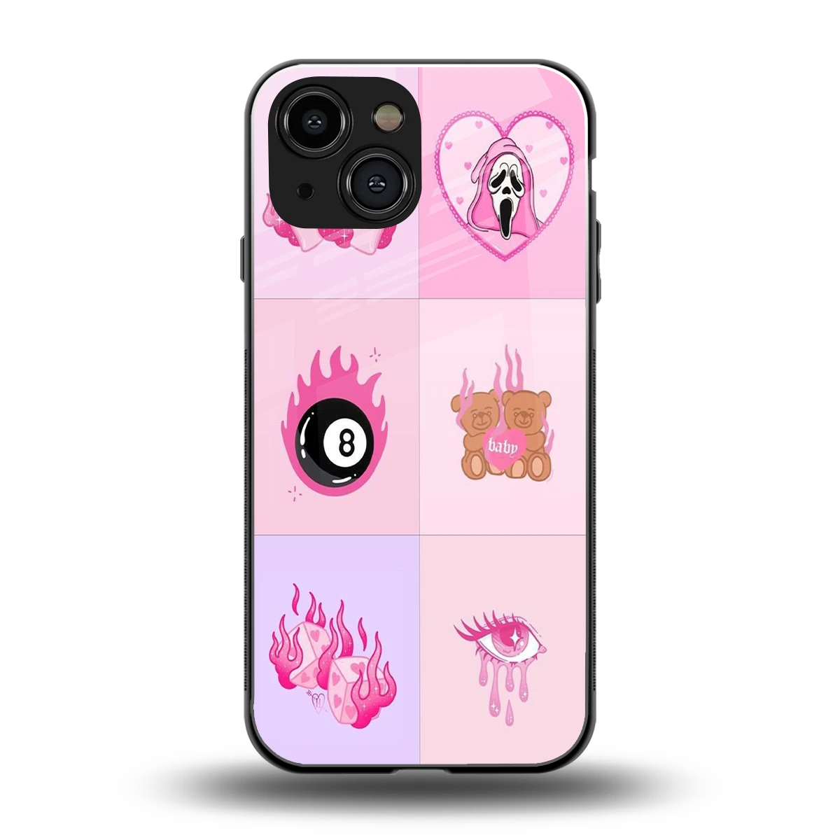 Ghostly Adorable back phone cover | glass case for iphone 13 mini