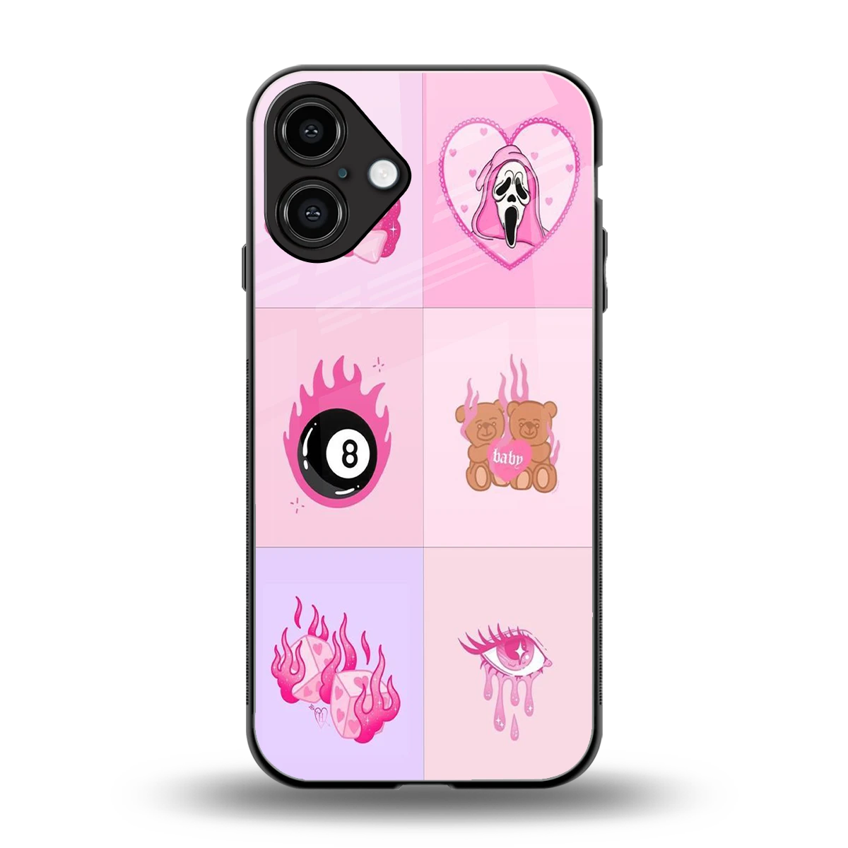 Ghostly Adorable back phone cover | glass case for iphone 16 plus