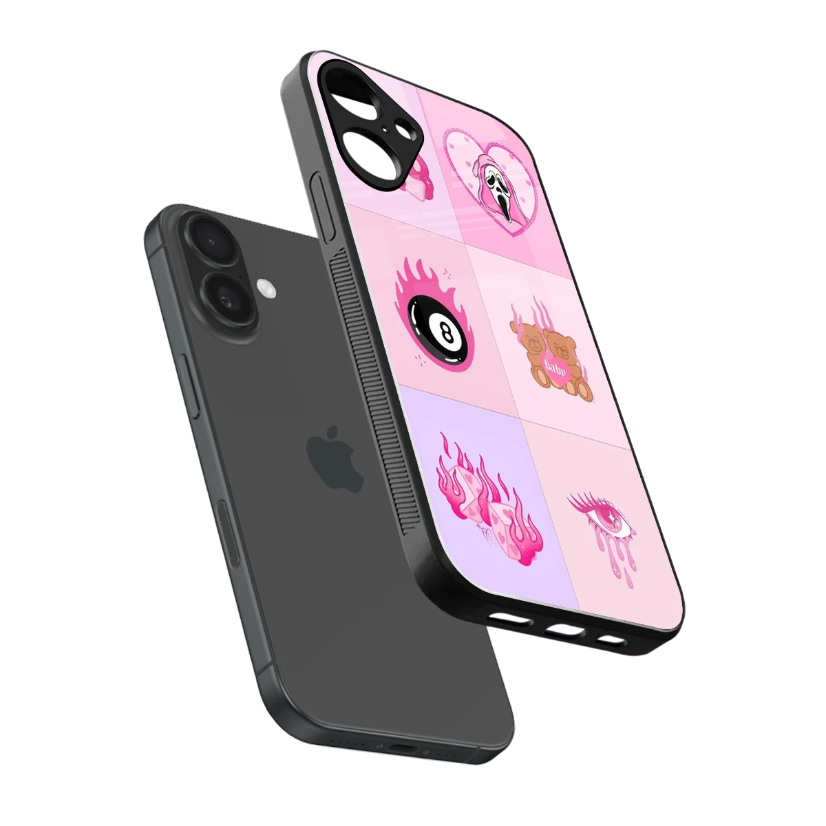 Ghostly Adorable sleek iphone 16 plus cover with tempered glass back and TPU edges