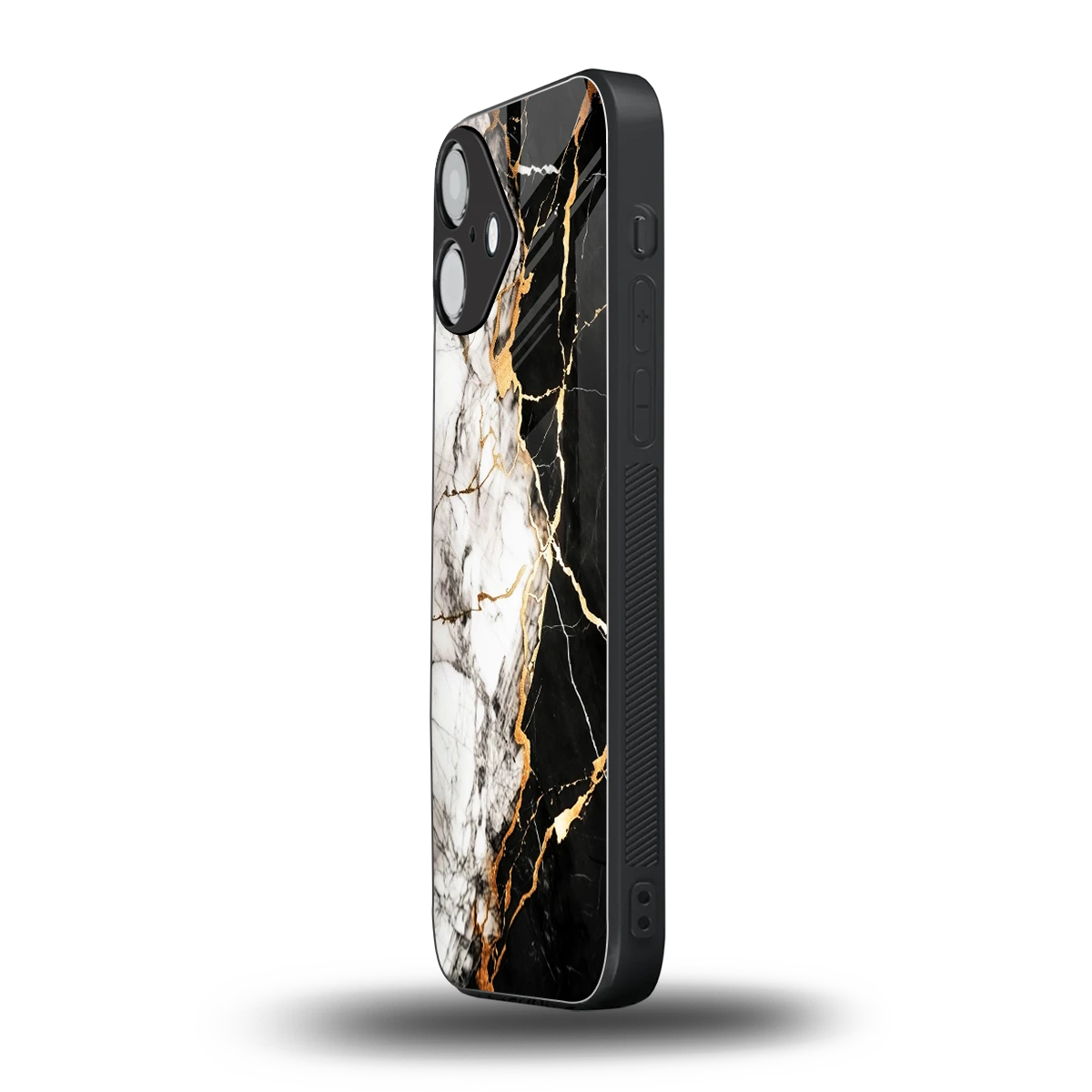Gilded Marble iphone 16 plus mobile cover | shockproof glass phone case