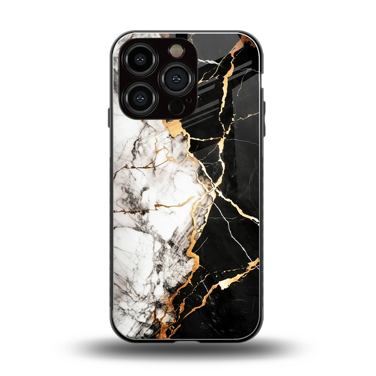 Gilded Marble back phone cover | glass case for iphone 16 pro