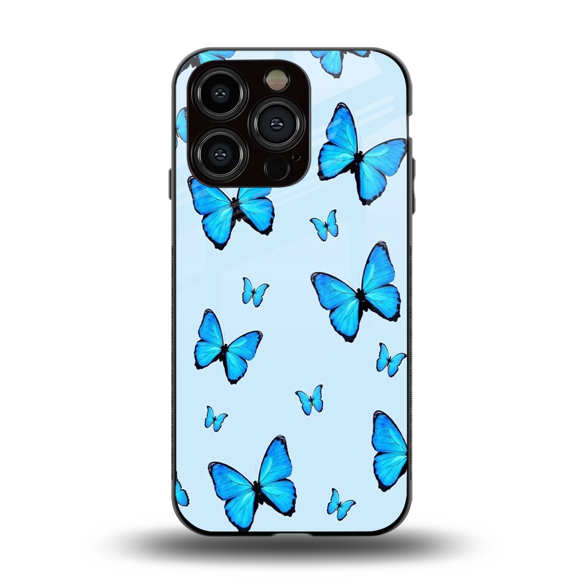 Gimme Butterflies Aesthetic back phone cover | glass case for iphone 15 pro