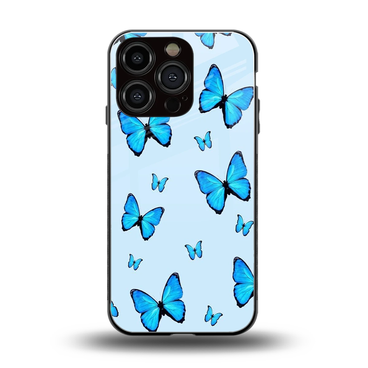 Gimme Butterflies Aesthetic back phone cover | glass case for iphone 16 pro