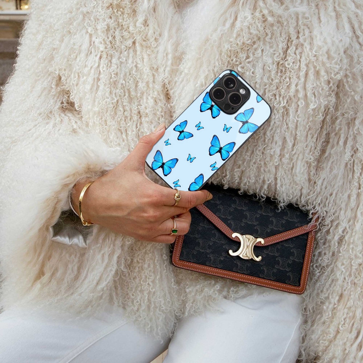 Gimme Butterflies Aesthetic Phone Case for Iphone 16 | Glass Case