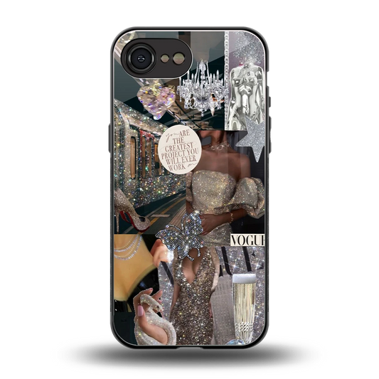 Glam Chic back phone cover | glass case for iphone 16e