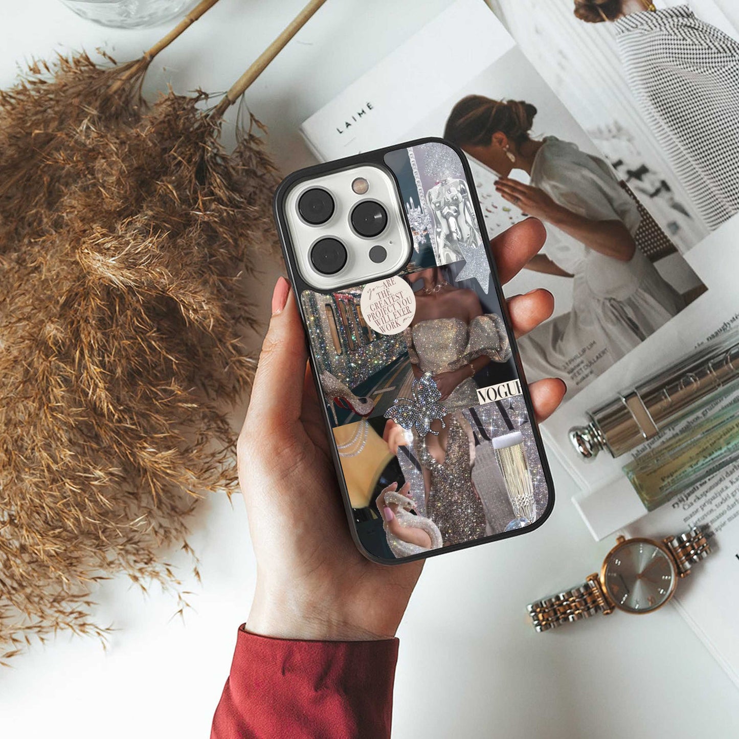 Glam Chic Phone Case for Iphone 16 | Glass Case