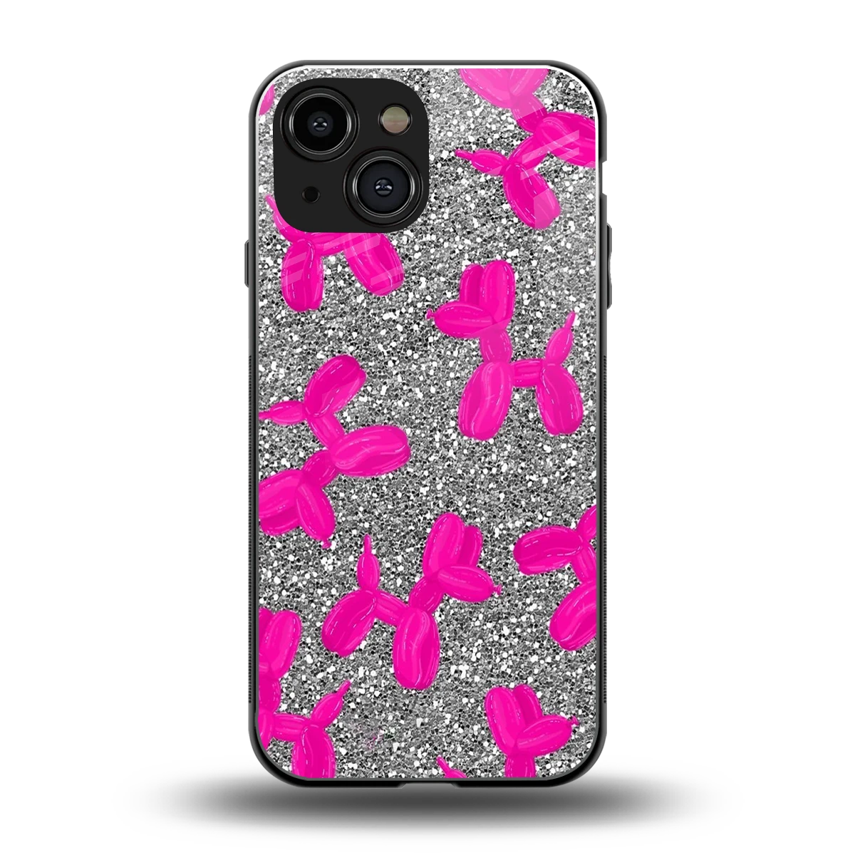 Glittery Ride back phone cover | glass case for iphone 13 mini