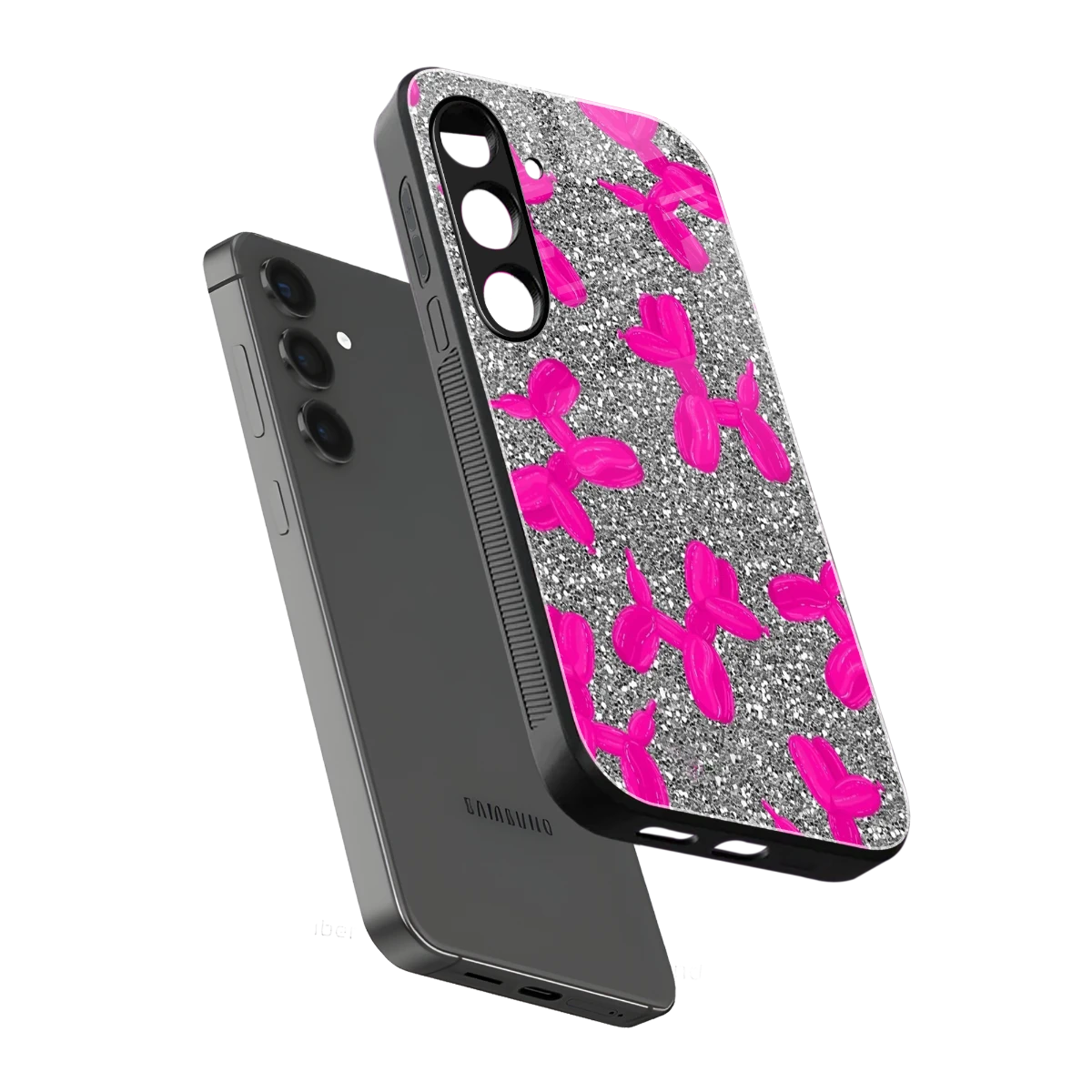 Glittery Ride sleek samsung galaxy s24 cover with tempered glass back and TPU edges