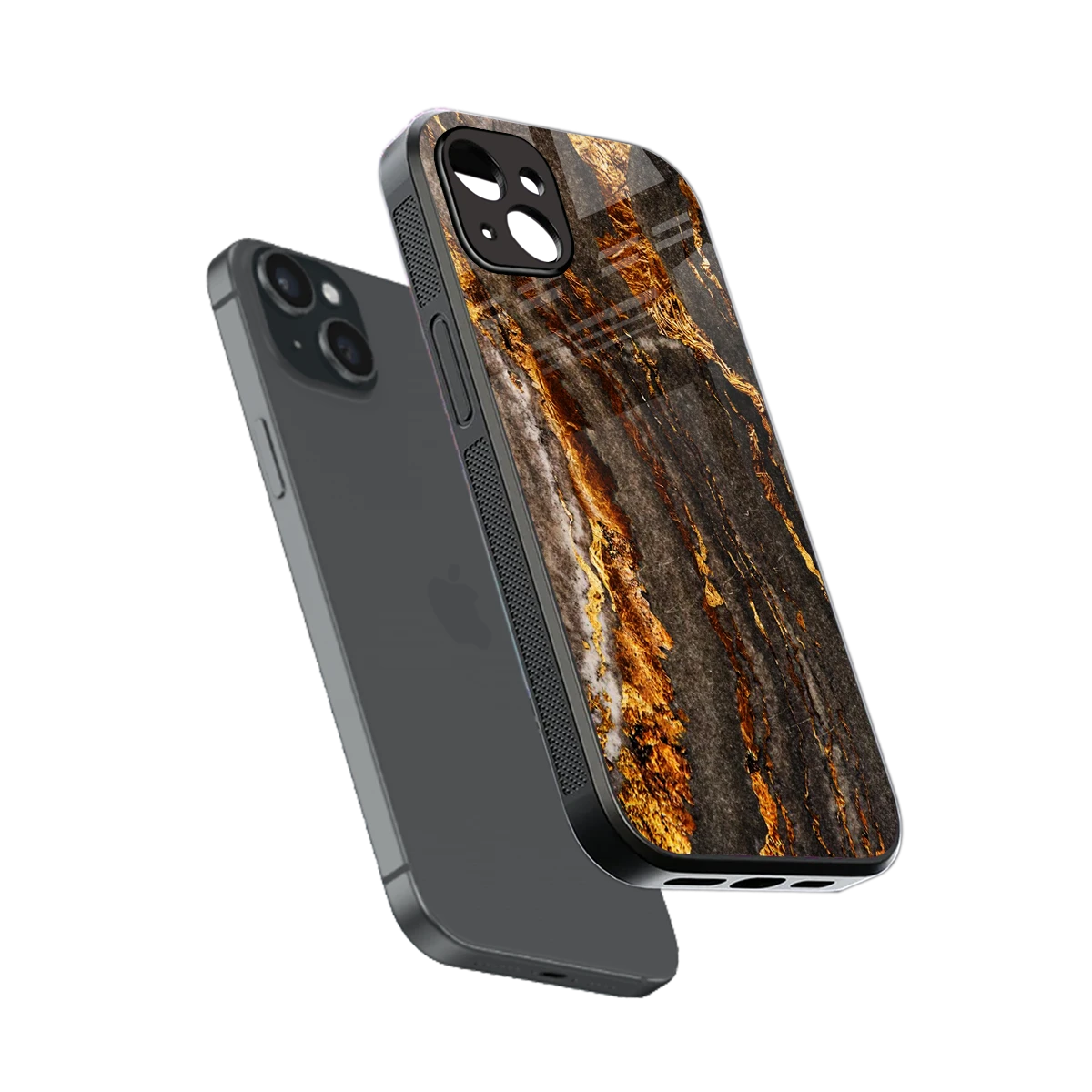 Golden Blaze sleek iphone 14 plus cover with tempered glass back and TPU edges