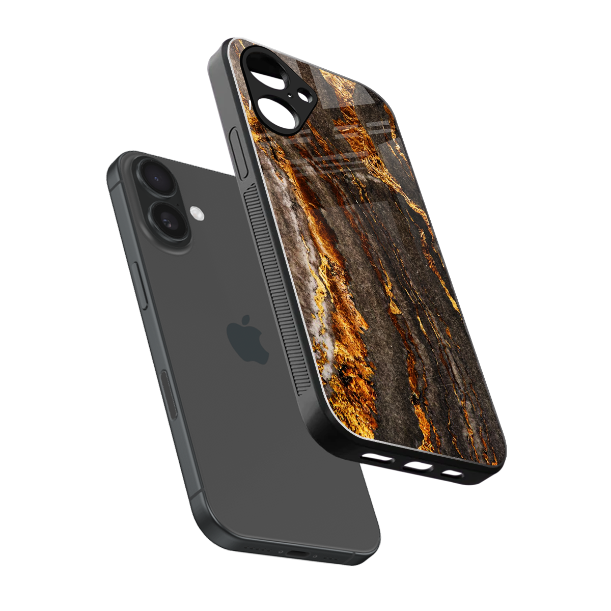 Golden Blaze Phone Case for Iphone 16 | Glass Case