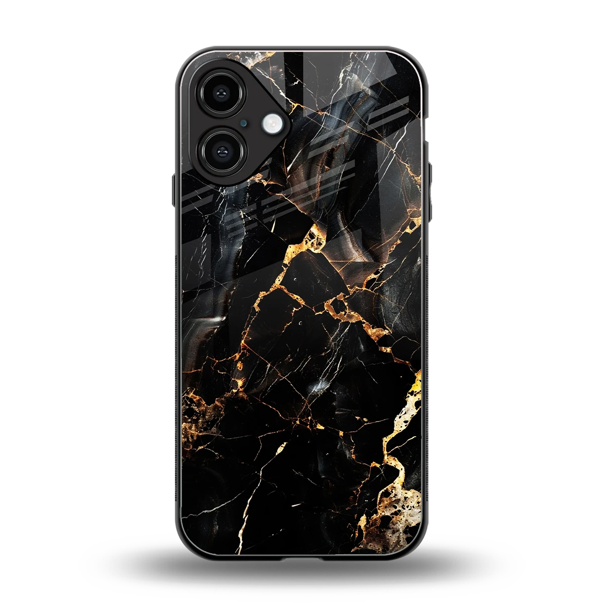 Golden Obsidian back phone cover | glass case for iphone 16 plus