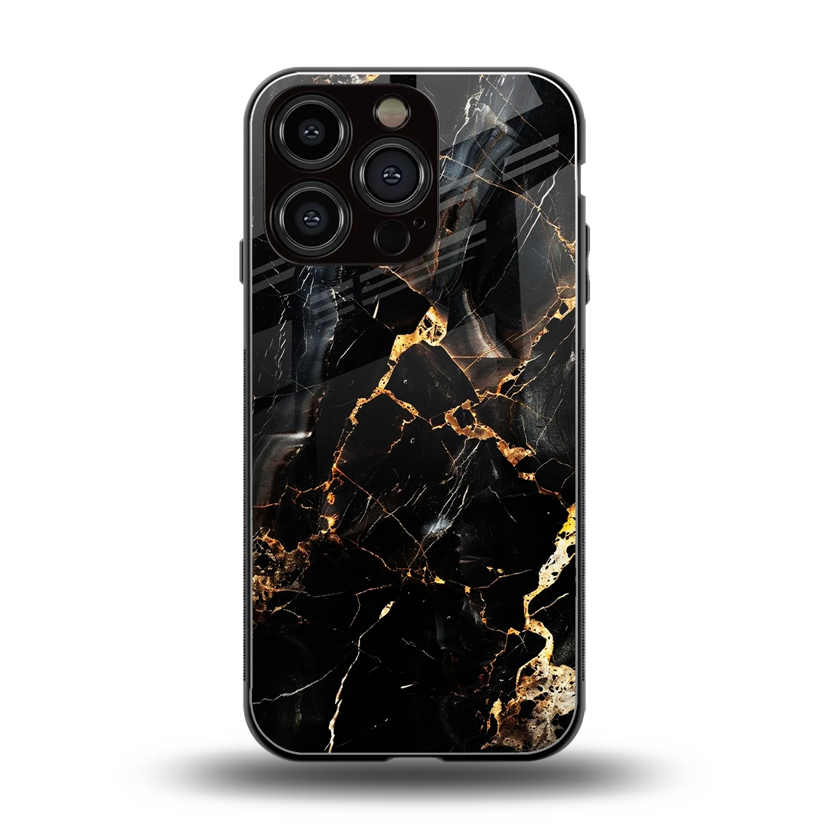 Golden Obsidian back phone cover | glass case for iphone 16 pro