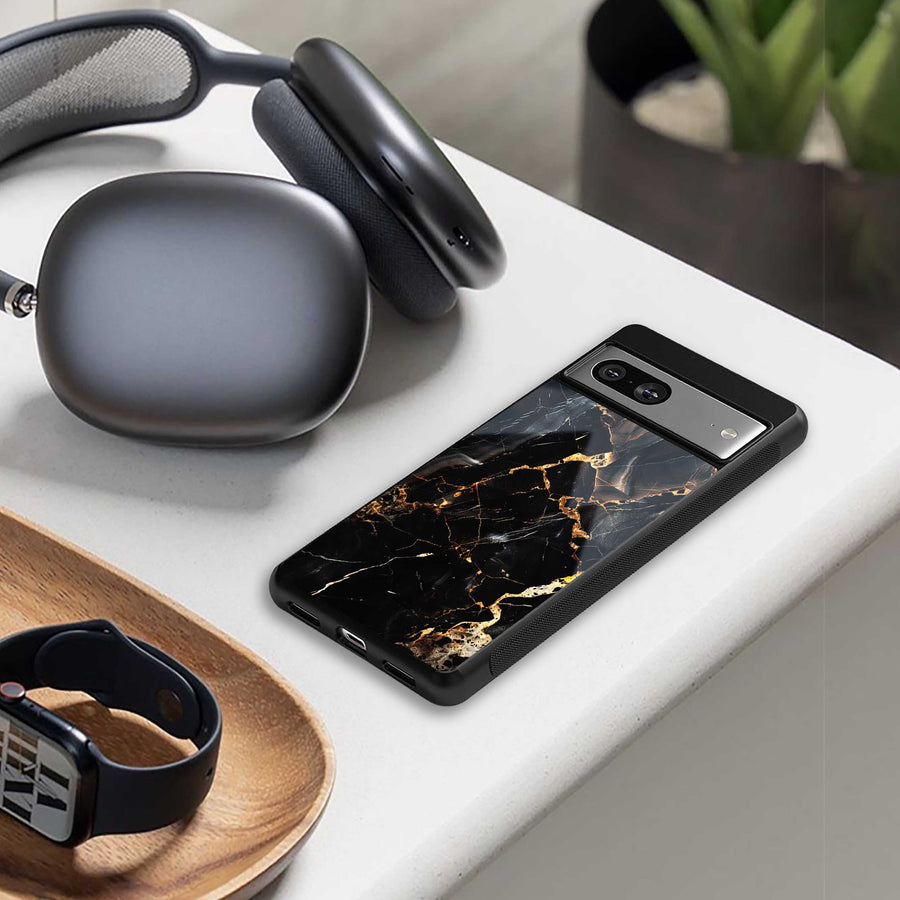 Golden Obsidian Phone Case for Iphone 14 Pro | Glass Case