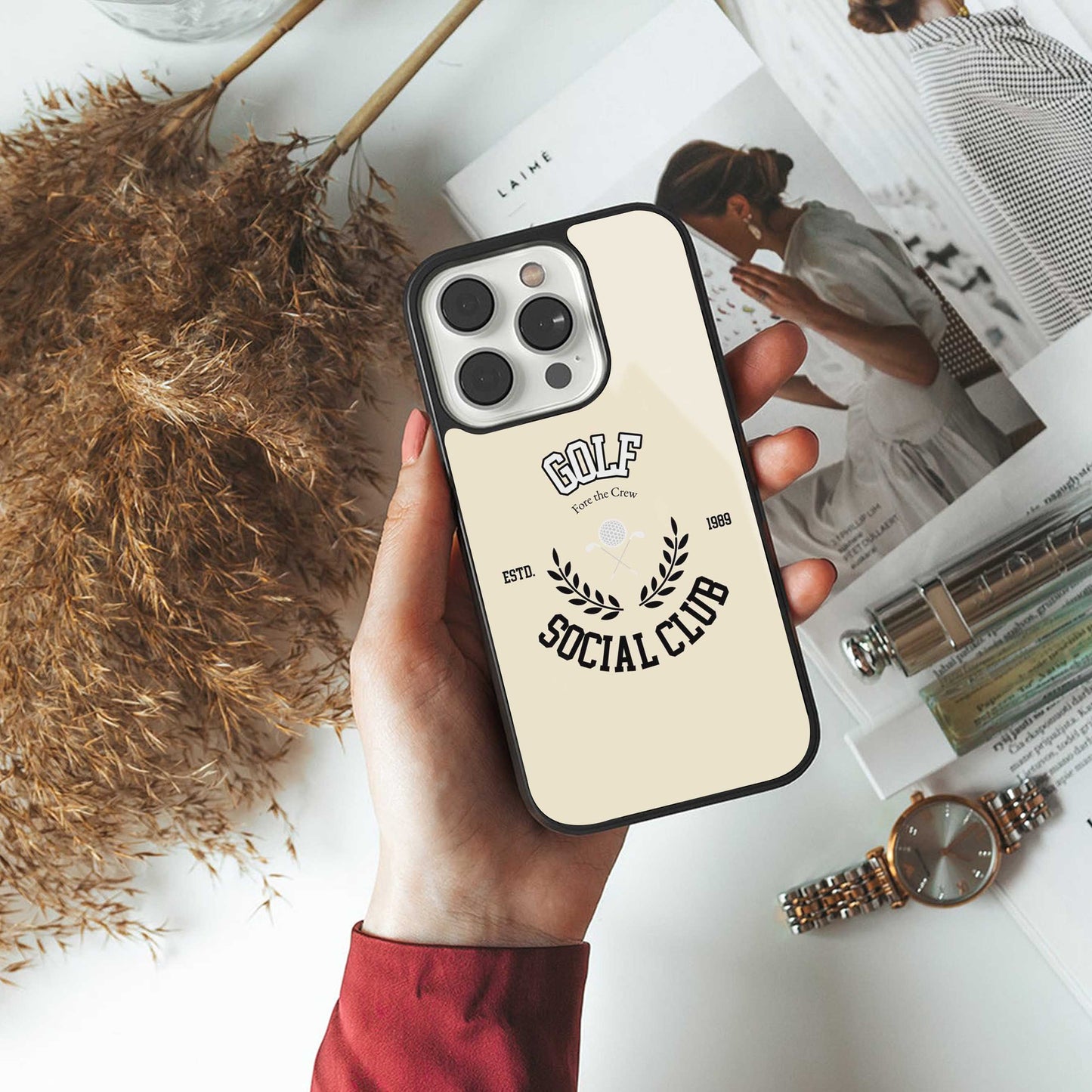 Golf Social Club TPU glass hybrid case for iPhone 16 | premium mobile back cover