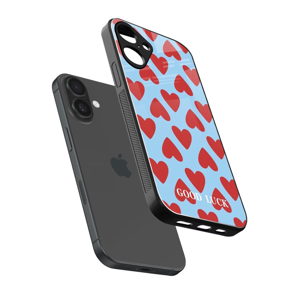 Good Luck sleek iphone 16 plus cover with tempered glass back and TPU edges