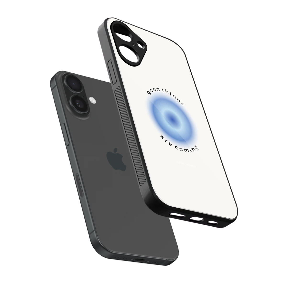 Good Things Are Coming sleek iphone 16 plus cover with tempered glass back and TPU edges