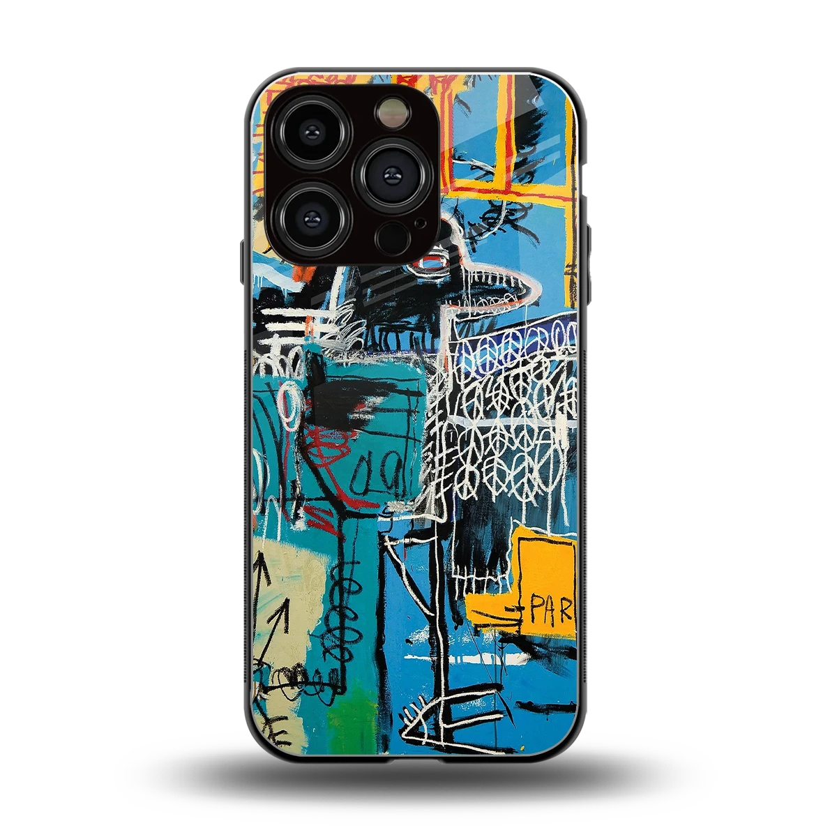 Graffiti Glow back phone cover | glass case for iphone 16 pro