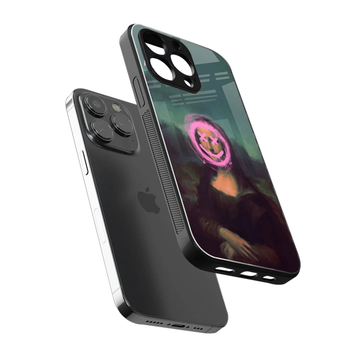 Graffiti Lisa sleek iphone 14 pro max cover with tempered glass back and TPU edges