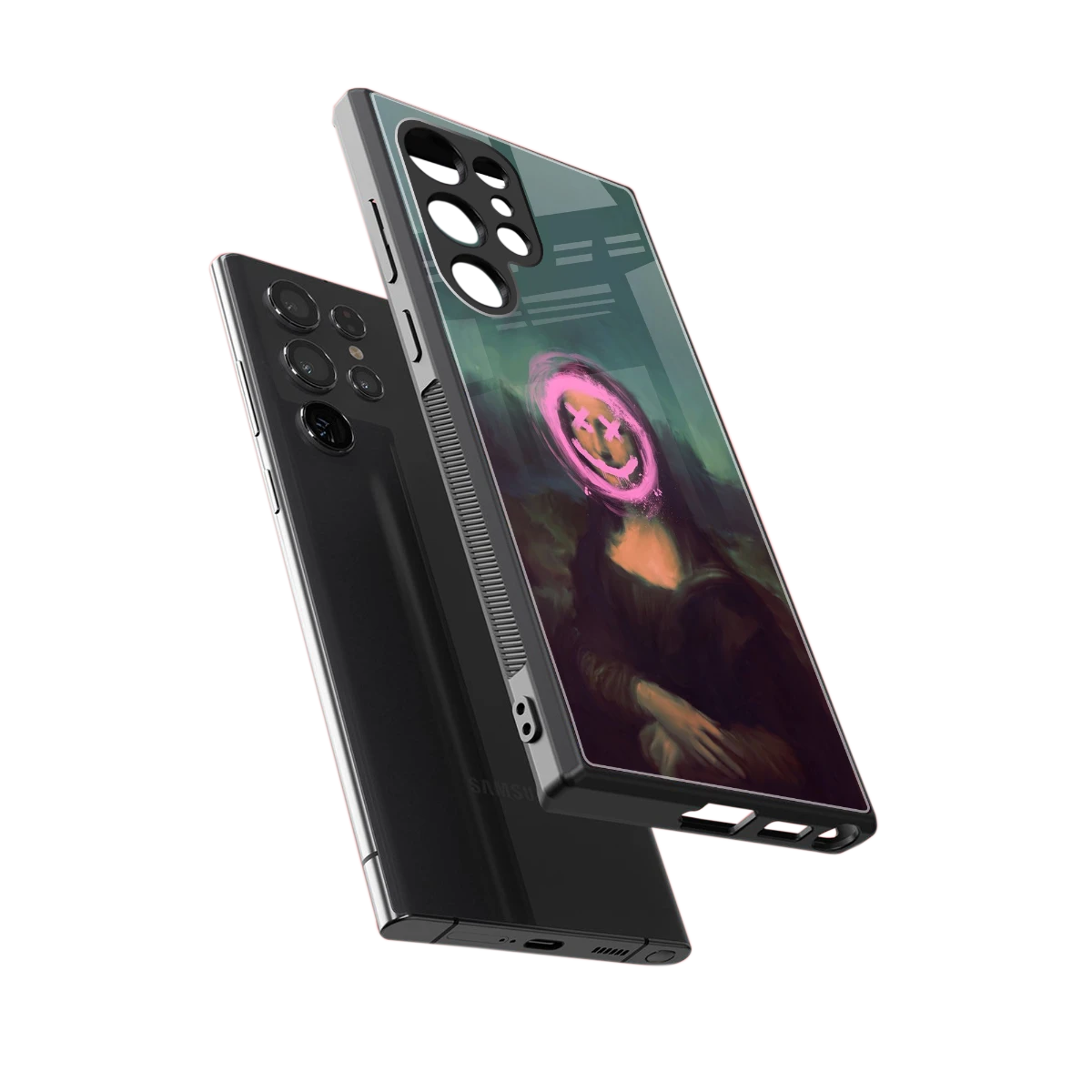 Graffiti Lisa sleek samsung galaxy s24 ultra cover with tempered glass back and TPU edges