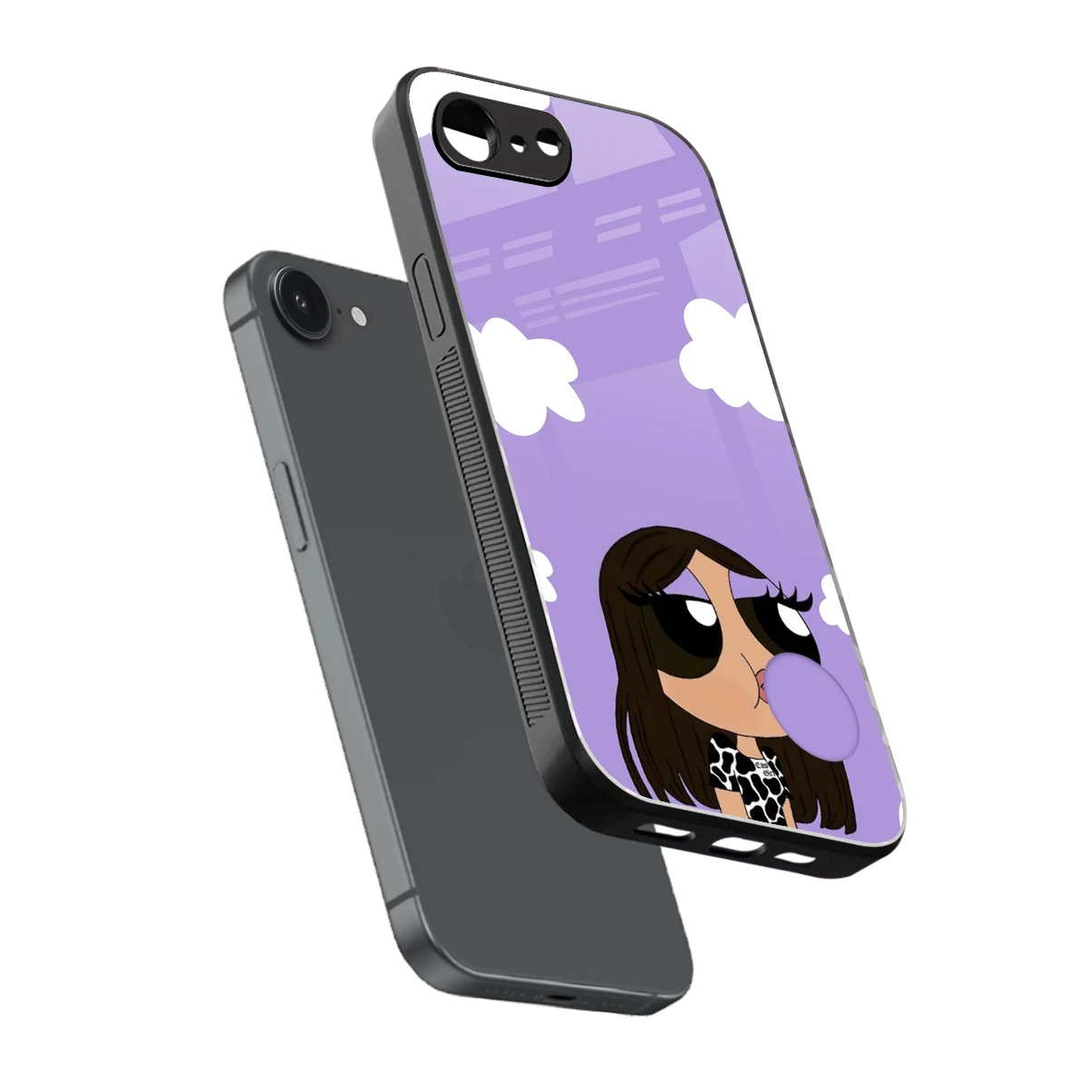 Grape Chic sleek iphone 16e cover with tempered glass back and TPU edges